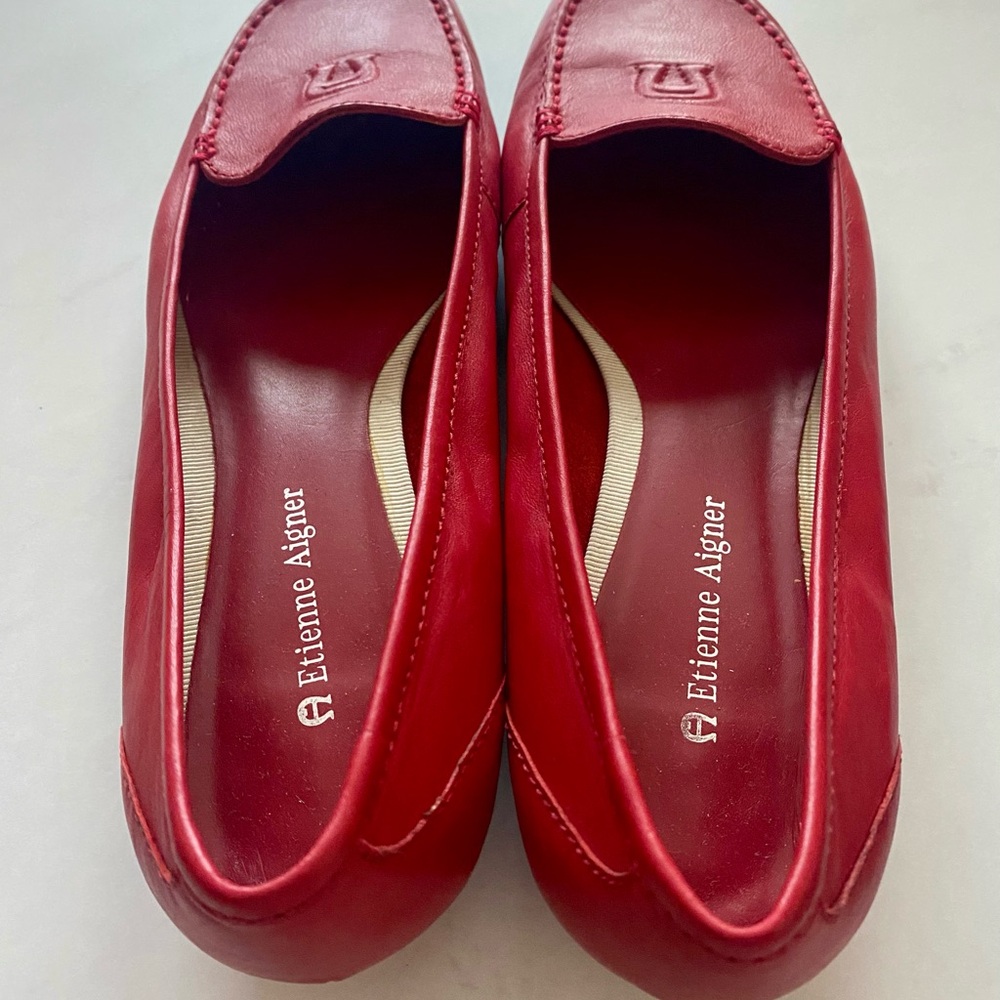 Vintage Etienne Aigner Red Women's Loafers - Picture 2 of 4